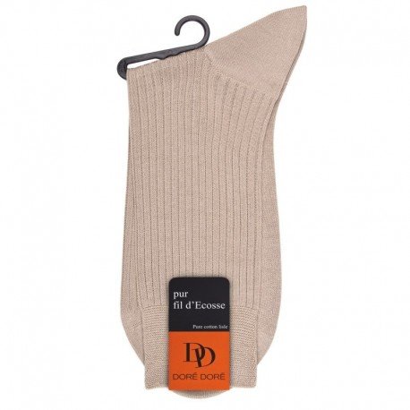 MI-CHAUSSETTE PUR FIL D'ECOSSE A CÔTES