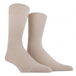 MI-CHAUSSETTE PUR FIL D'ECOSSE A CÔTES