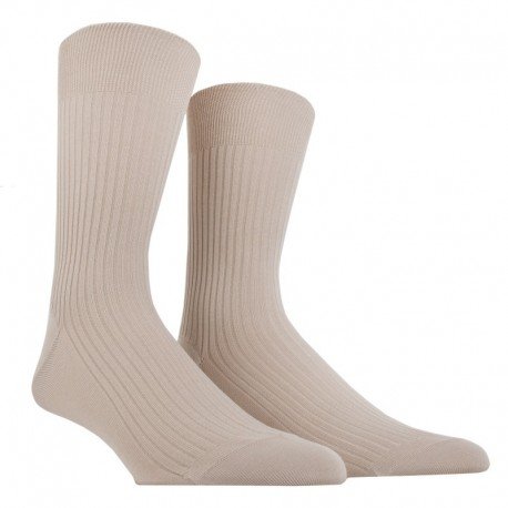 MI-CHAUSSETTE PUR FIL D'ECOSSE A CÔTES