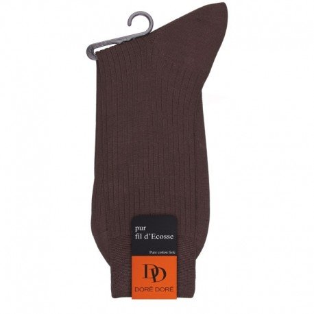 MI-CHAUSSETTE PUR FIL D'ECOSSE A CÔTES