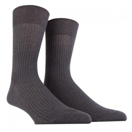 MI-CHAUSSETTE PUR FIL D'ECOSSE A CÔTES