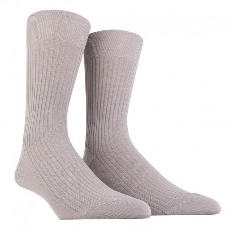 MI-CHAUSSETTE PUR FIL D'ECOSSE A CÔTES