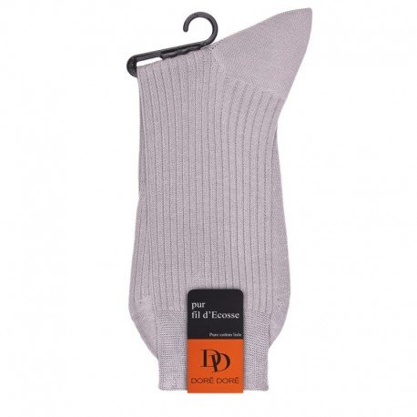 MI-CHAUSSETTE PUR FIL D'ECOSSE A CÔTES