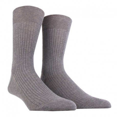 MI-CHAUSSETTE PUR FIL D'ECOSSE A CÔTES