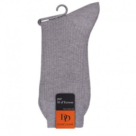 MI-CHAUSSETTE PUR FIL D'ECOSSE A CÔTES