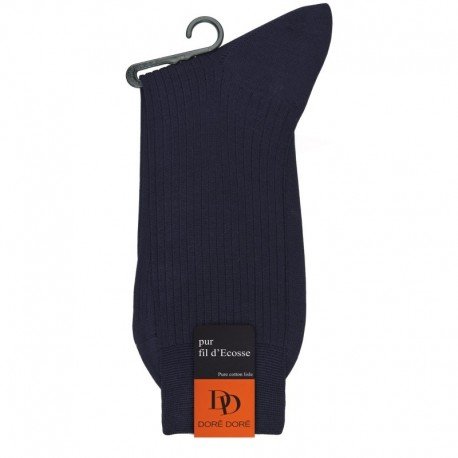 MI-CHAUSSETTE PUR FIL D'ECOSSE A CÔTES