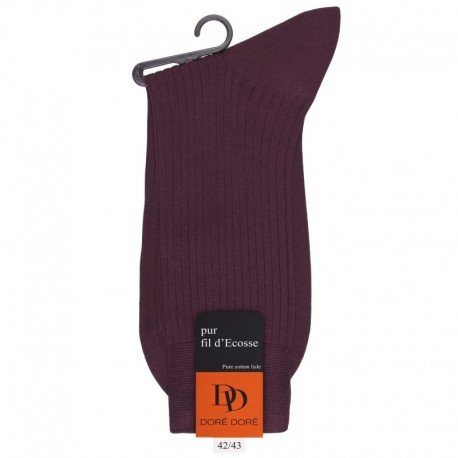 MI-CHAUSSETTE PUR FIL D'ECOSSE A CÔTES