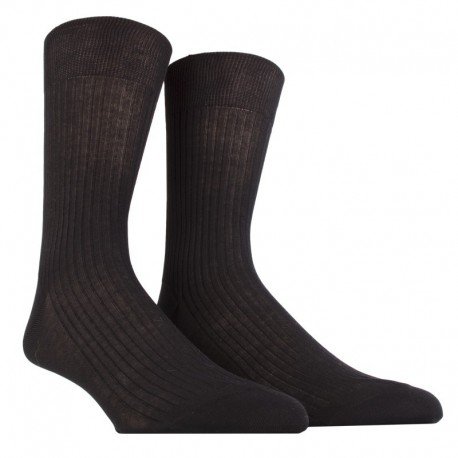 MI-CHAUSSETTE PUR FIL D'ECOSSE A CÔTES