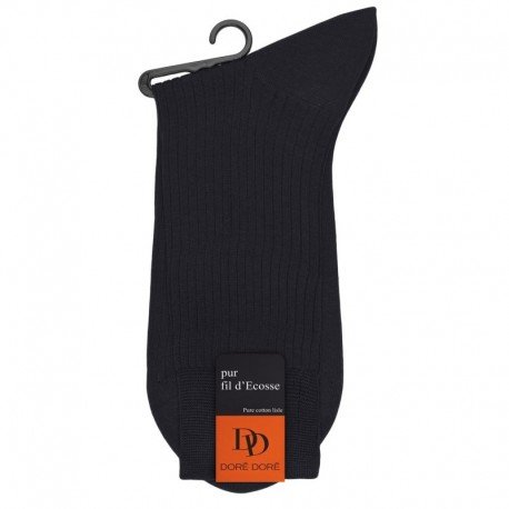MI-CHAUSSETTE PUR FIL D'ECOSSE A CÔTES