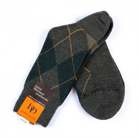 MI-CHAUSSETTES, LAINE RENFORCÉE, CARREAU ÉCOSSAIS