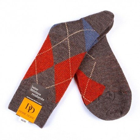 MI-CHAUSSETTES, LAINE RENFORCÉE, CARREAU ÉCOSSAIS