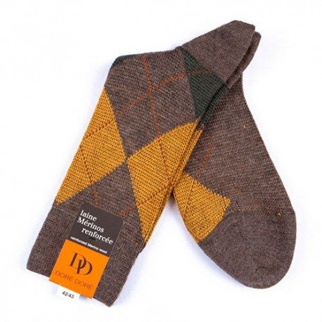 MI-CHAUSSETTES, LAINE RENFORCÉE, CARREAU ÉCOSSAIS