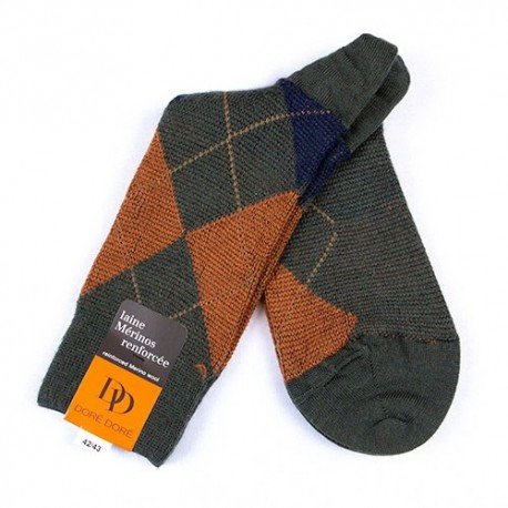 MI-CHAUSSETTES, LAINE RENFORCÉE, CARREAU ÉCOSSAIS