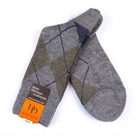 MI-CHAUSSETTES, LAINE RENFORCÉE, CARREAU ÉCOSSAIS