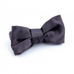 Nœud Papillon satin de soie gris