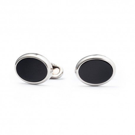 Oval enamel cufflinks - blue