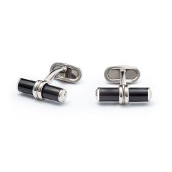 Boutons de manchette cylindriques en émail