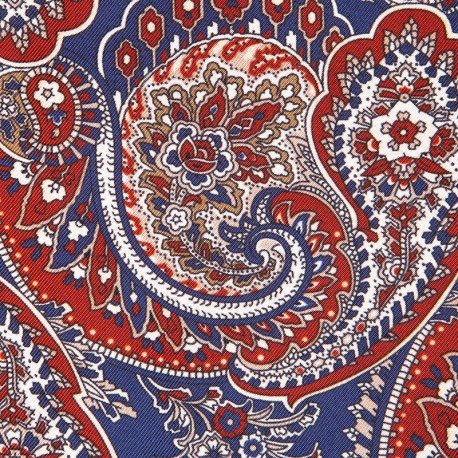 NAVY, DECORATED RED CASHMERE