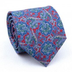 ROUGE, FLEURS ET ARABESQUES BLEU/VERT