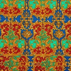 SCARF - 100% SILK RED/BLUE/GREEN 2