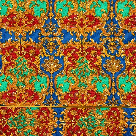 SCARF - 100% SILK RED/BLUE/GREEN
