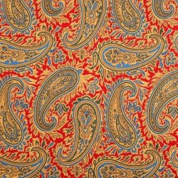 SCARF - 100% SILK BORDEAUX/GOLD 2
