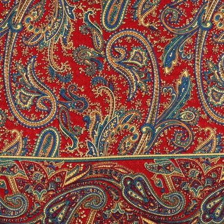 SCARF - 100% SILK BORDEAUX/GOLD