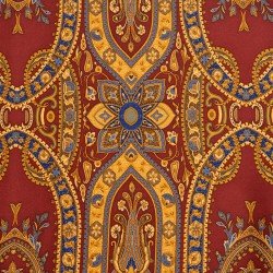 SCARF - 100% SILK BORDEAUX/GOLD UNDER SIDE RED 2
