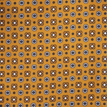 MOUTARDE, FLEURS BRUN/MARINE