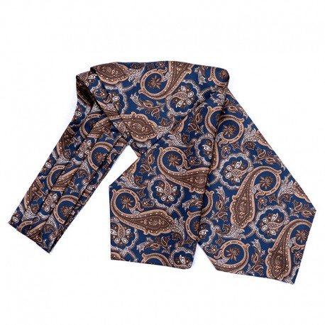 MARINE, LYS ET CACHEMIRE BRUN/BLANC