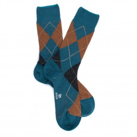 MID-SOCKS, REINFORCED WOOL, DIAMOND PATTERN
