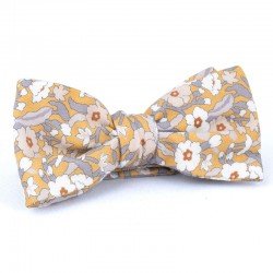 FLEURS BLANCHES, FLANELLE FINE, FOND MIEL