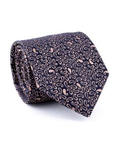 cravate soie tissée marine cachemire corail