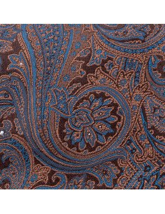 cravate cachemire marron bleu 2