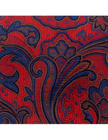 cravate cachemire rouge bleu