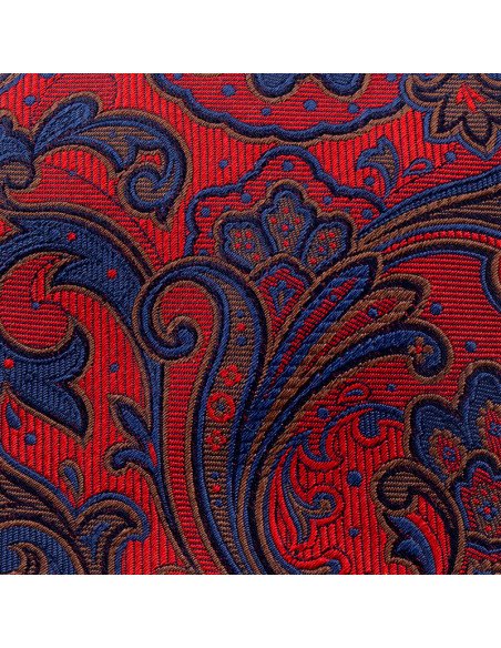 cravate cachemire rouge bleu