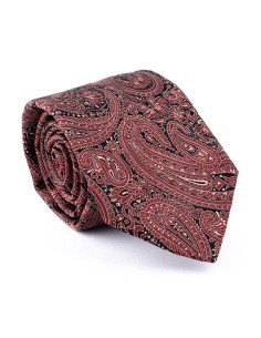 cravate cachemire bordeaux noir