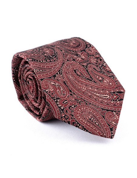 cravate cachemire bordeaux noir