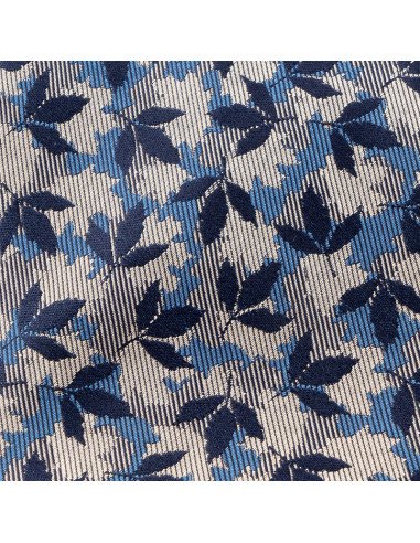 cravate feuillage bleu marine