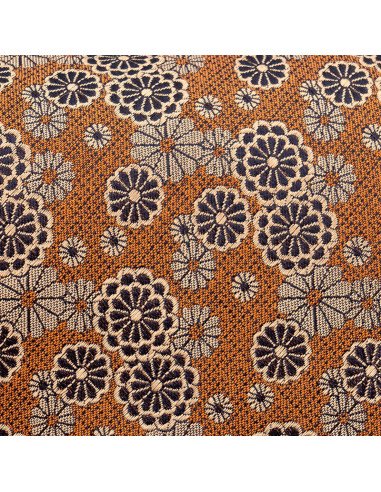 cravate fleurs marine doré