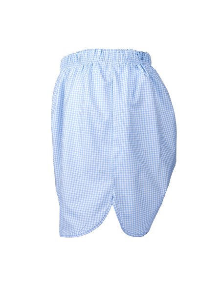 caleçon homme tissu carreaux bleu