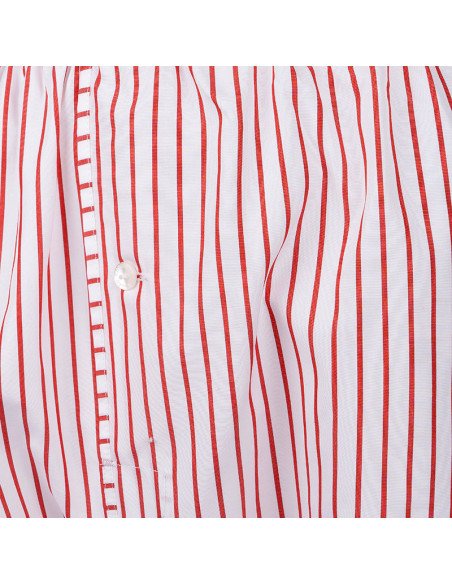 caleçon homme coton rayures rouge