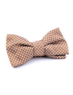 Nœud papillon soie tissée carré marron