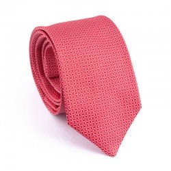 WOVEN SILK TIE RED WITH WHITE RECTANGLE