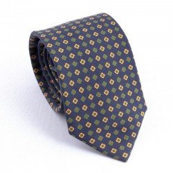 MADDER TIE NAVY AND YELLOW/GREEN FLOWERS