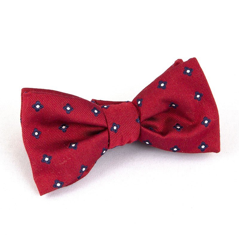 RED WITH BLUE FLOWERS