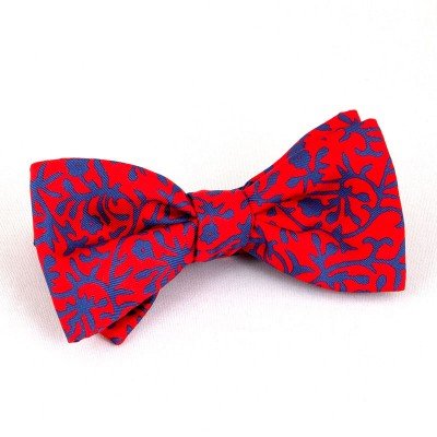 RED WITH BLUE FLOWERS BT