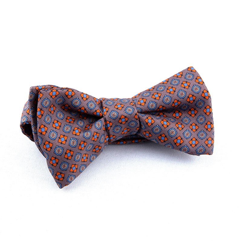 GRIS, MOTIF ORANGE/BLEU